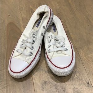 White converse shoreline slip on